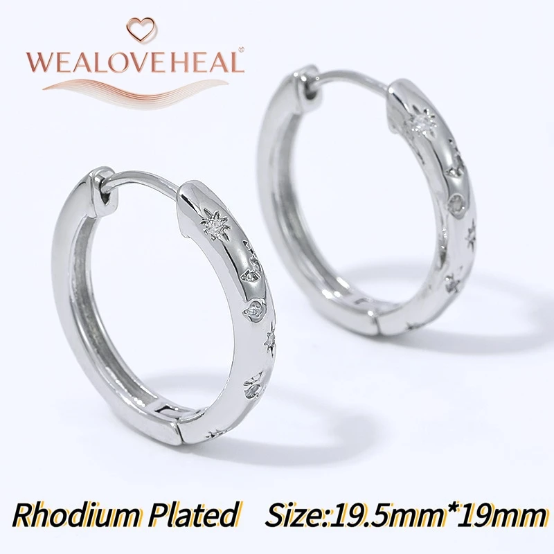 Vintage Sunburst Star Huggie Ohrringe für Damen, 18K vergoldetes Messing, Zirkonia, Creolen für den täglichen Gebrauch, Schmuck, Valentinstag- und Geburtstagsgeschenk – Detail 22