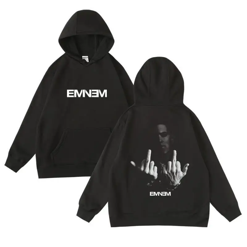 2025 Eminem Women Fashion Hoodies Print Pullover Hooded Music Rapper Hip Hop Joggers Singer Fleece Sweatshirt for Fans Men Tops