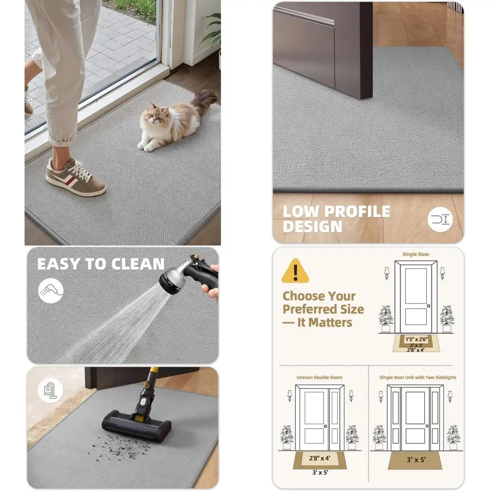 

36" x 60" Soft Indoor Door Mat, Non-Slip Entryway Rug, Washable Low-Profile Doormat for Front Entrance