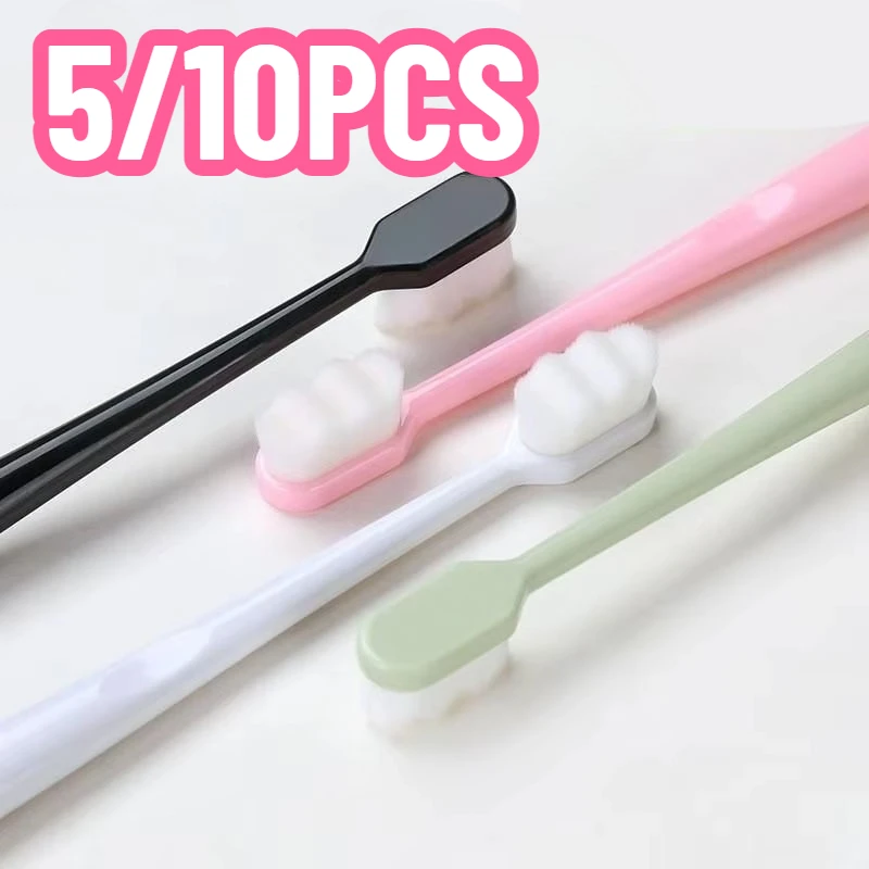 5/10 قطعة فرشاة أسنان ناعمة متعددة الألوان مليون نانو الشعر التنظيف العميق التعبئة والتغليف المستقلة المحمولة السفر أداة تنظيف الفم #1