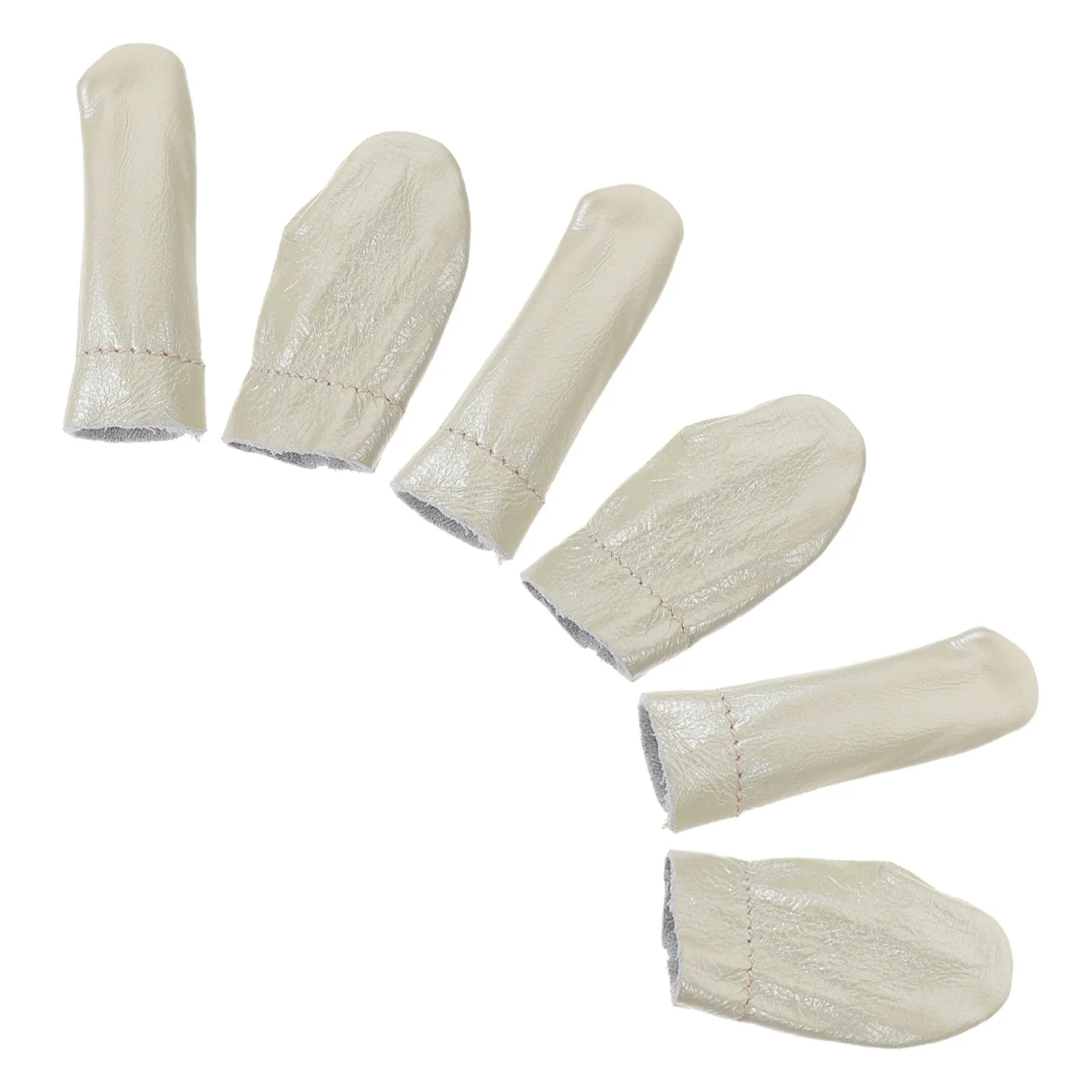 

6Pcs Thimble Finger Protector for Sewing Needle Felting Craft Work Cowhide Index Thumb Cover Heat Insulation Protection