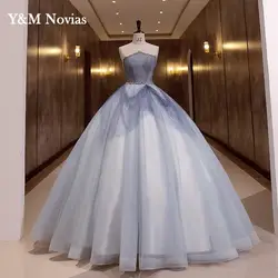 Y&M Novias Strapless Sleeve Sweet 16 Lavender Quinceanera Dress Vestido De 15 Anos De Debutante 2022 New Ball Gown Prom Dress