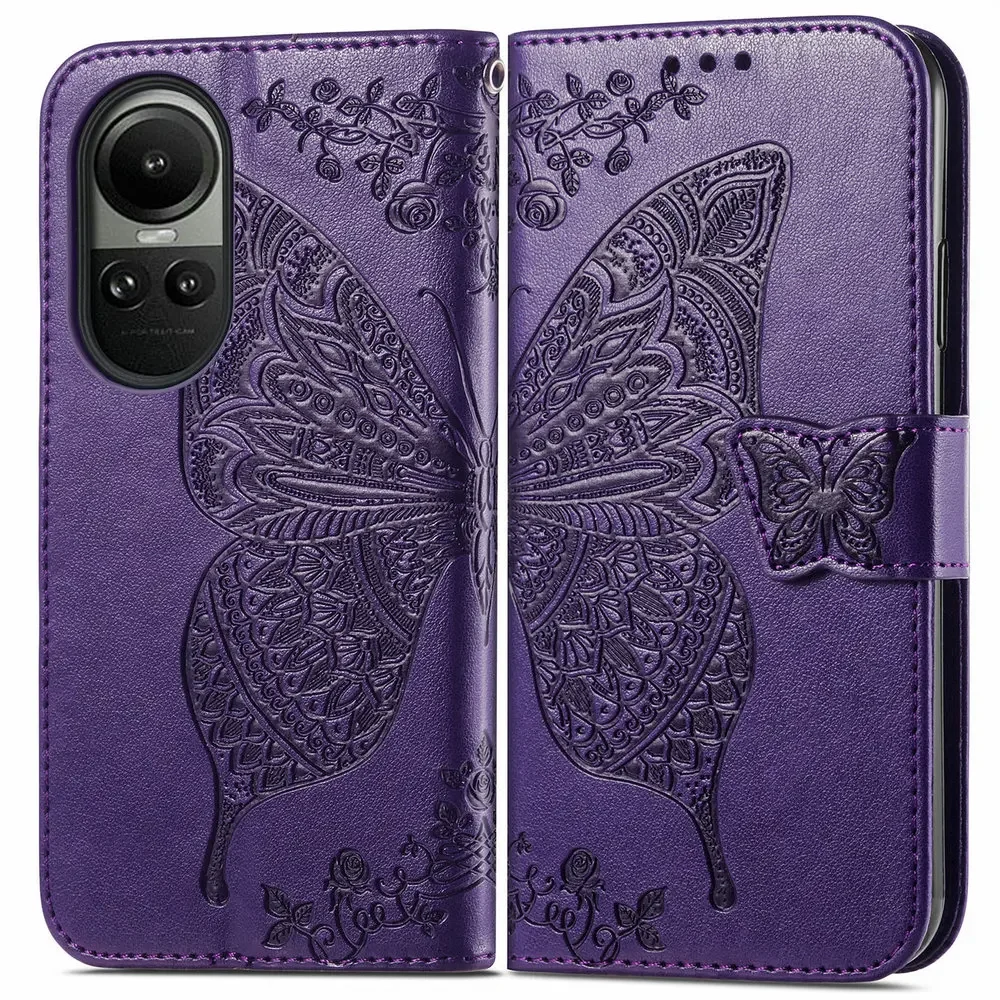 New Style Reno11 Pro 7 Lite 8 T 11 5G Flip Case Butterfly Wallet Book Shell for OPPO Reno 10 Pro Plus 9A 7A Reno8 Lite 7Z 8T Z P