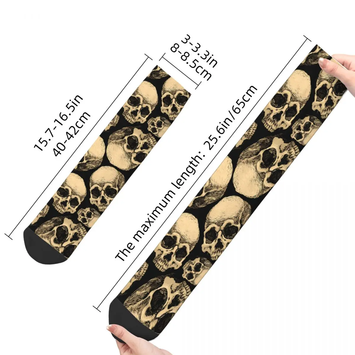 Skulls Black Skull Skeleton Socks Travel 3D Print Boy Girls Mid-calf Sock