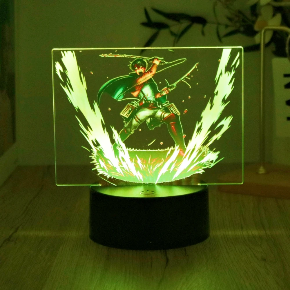 3D Lamp Anime Attack on Titan LED Night Light Levi Action Figures Remote Control NightLight Decoration Bedroom Kids Toys Gifts