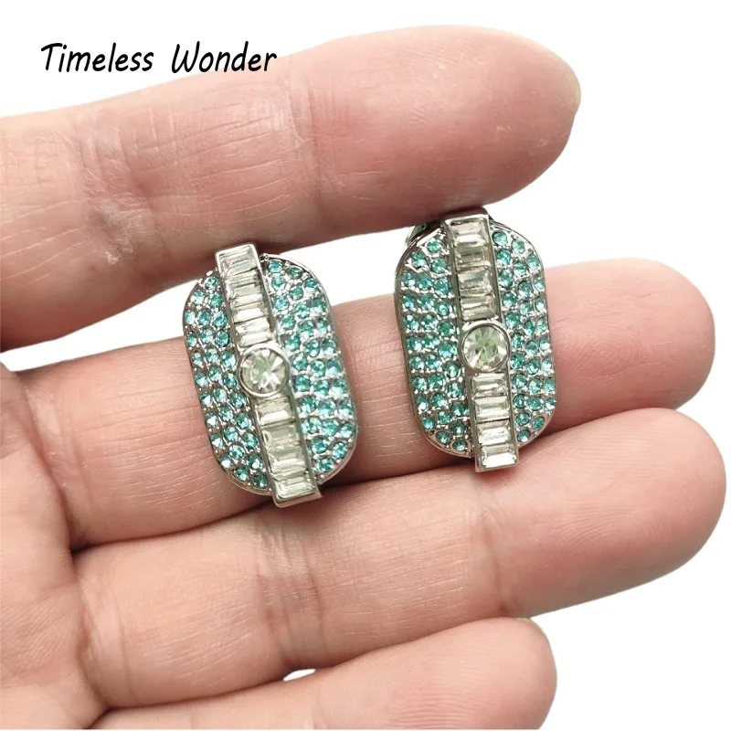 Timeless Wonder Fancy Zircon Geo Stud Earrings for Women Designer Jewelry Runway Goth Luxury Brand Rare Gift Top Trendy Mix 5452