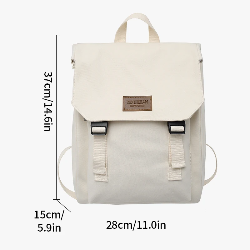 Canvas Schoolbag Female College Student Junior High School Girl High School Student Large Capacity Backpack 2024 New Backpack