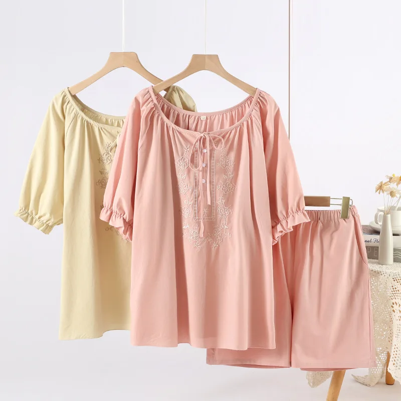 

Элегантный пижамный комплект в дворцовом стиле, женская винтажная одежда для дома с вышивкой, вискозная мягкая одежда для сна, домашняя одежда принцессы с пышными рукавами