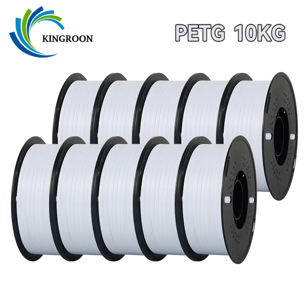 KINGROON 10KG Filament PETG 1.75mm 10 rouleaux en plastique PETG 100% sans bulle Filament d'imprimante 3d emballage sous vide expédition rapide