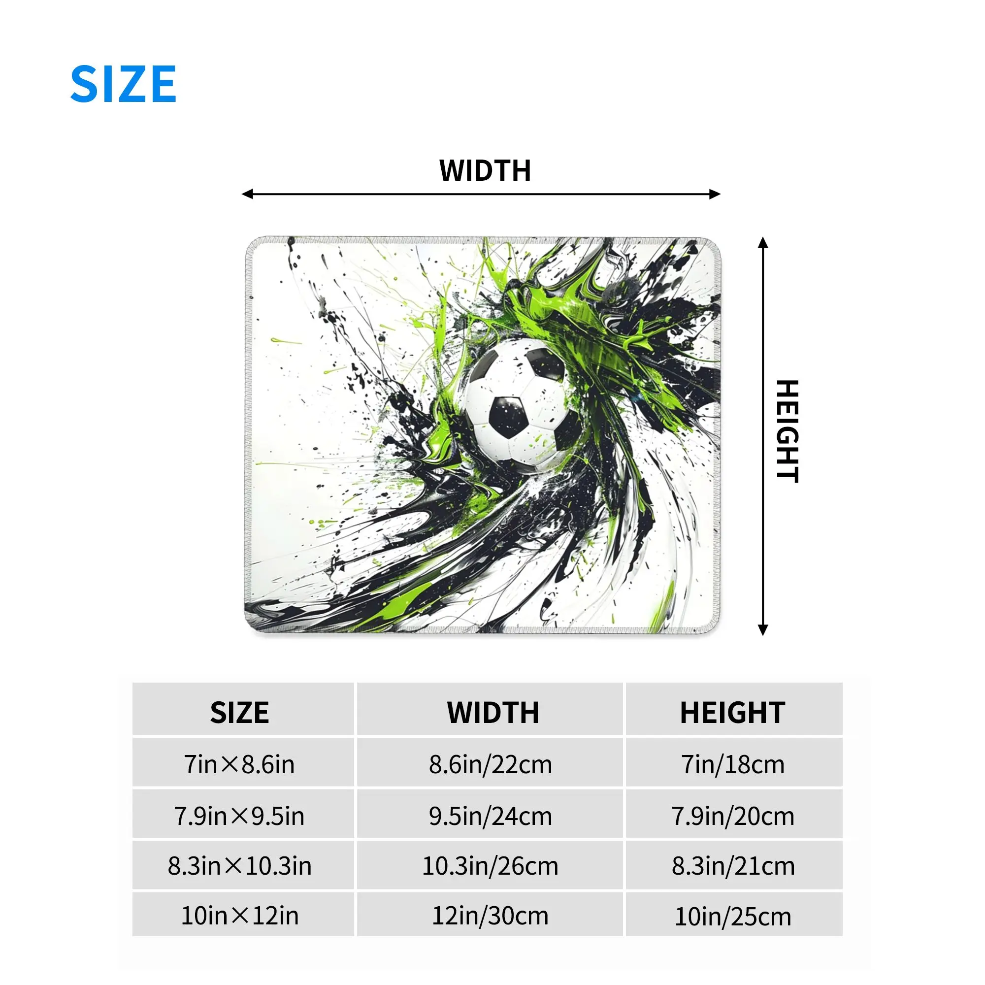 Abstract Colour Soccer Splash Ink Football Art Mouse Pad Computer Keyboard Mouse Mat Gaming PC Laptop Desk Mat Office Table Mats
