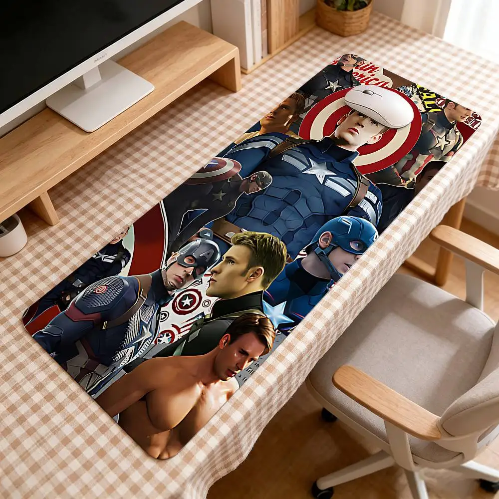 Cool-C-Captain-A-America-s Kawaii Mouse Pad Large Rubber Keyboard Mouse Carpet Anti-slip Gamer Mouse Pad Laptop HD PC Mousepad