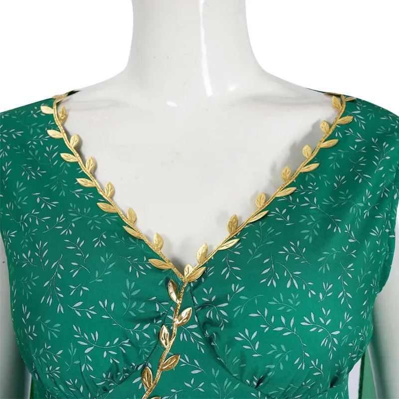 Movie Poisonous Sexy Cosplay Women Green Dress Top Skirt Outfit Goddness Queen Ivy Costume Halloween Suit 5ftu^