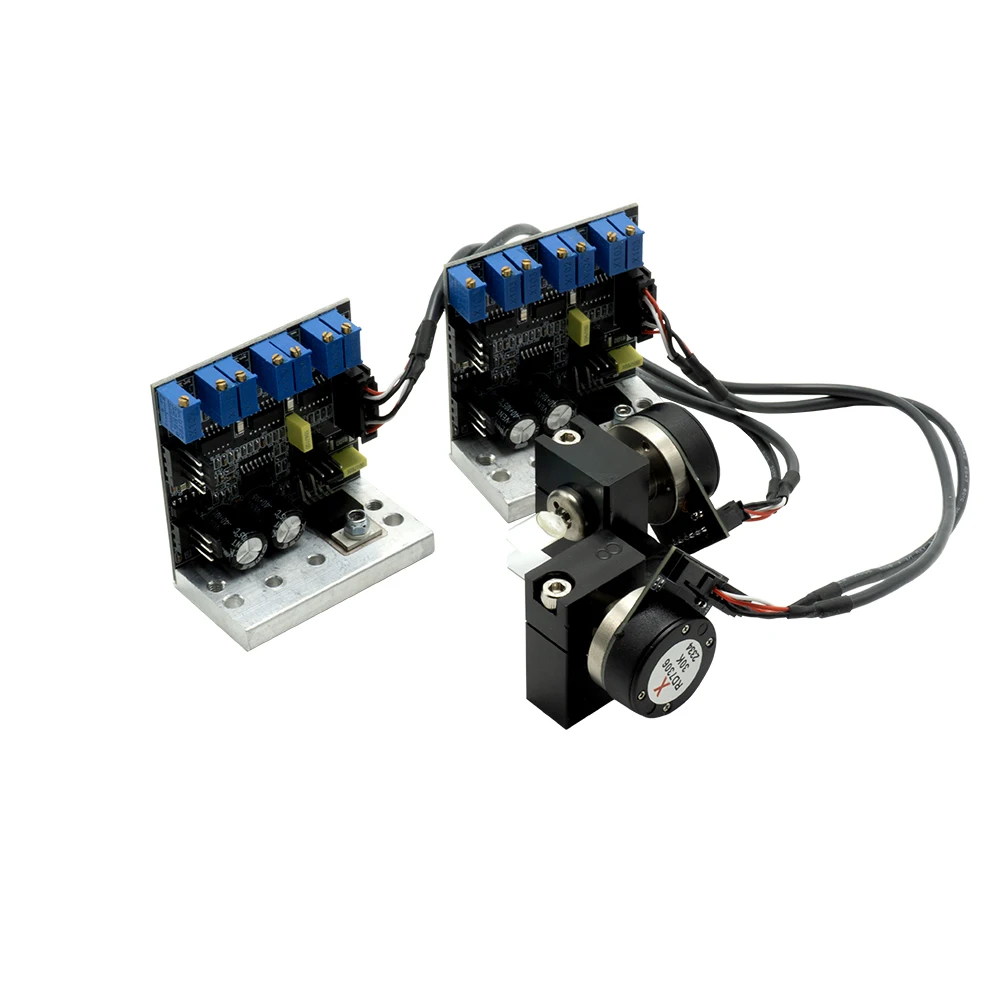 30Kpps Laser Galvo Scanner Set 7306 High Speed Galvanometer Scanner ILDA Compatible for RGB Animation Laser Projector