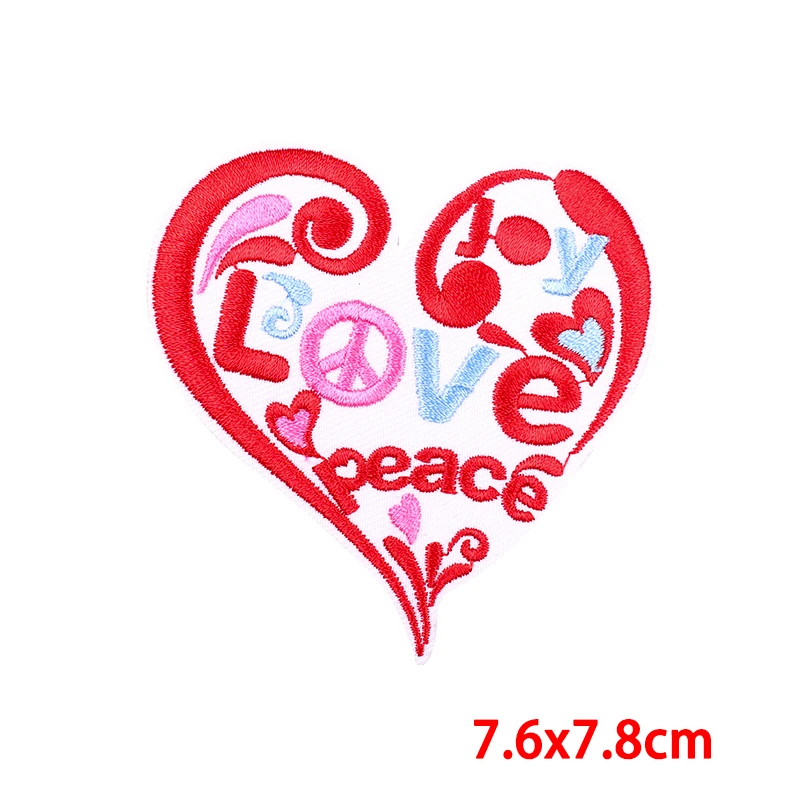 Jean Embroidered DIY Love Peace Patch Cartoon Letter Flower Embroidery Patch Iron On Patches For Clothing thermoadhesive Patches