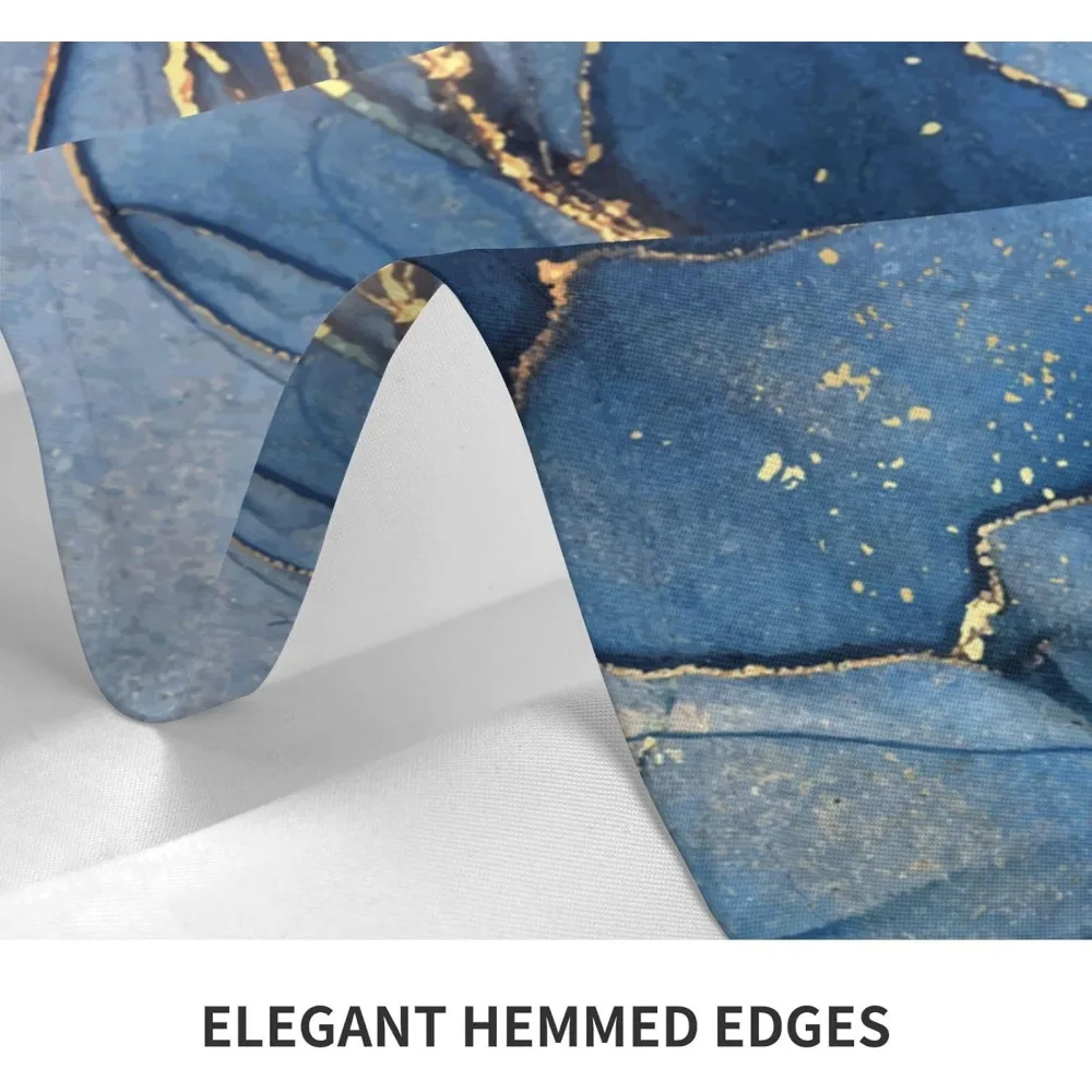 مفارش طاولة مستطيلة من الرخام الذهبي الأزرق التجريدي غطاء طاولة قابل للغسل لحفلات طعام المطبخ مقاس 60 × 90 بوصة