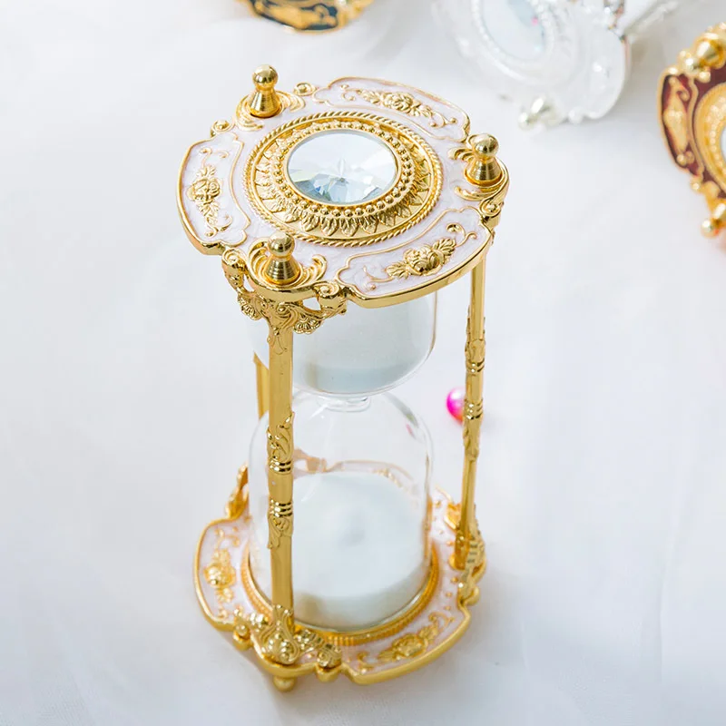 Retro Metal Time Hourglass 15 Minutes Sand Clock Timer Creative Table Clock Home Decoration Wedding Birthday Gift
