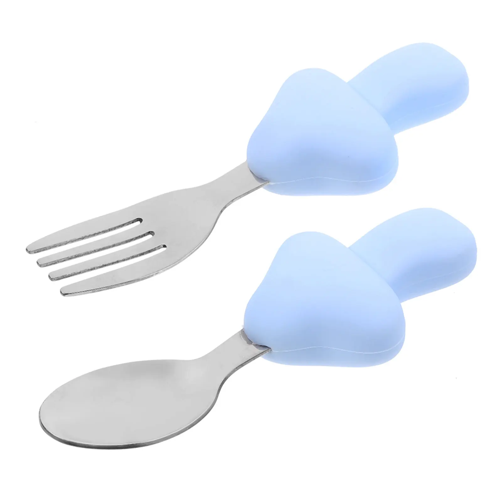 

1Set Baby Spoon Fork Set for Self Feeding Training Dexterity Development Non Slip Grip Lightweight Toddler Cutlery Set for Daily