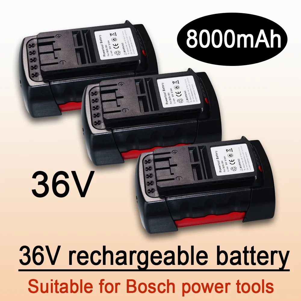 

36V 8000mAh Li-ion Replacement Cordless Power Tools Battery for Bosch 8.0A BAT810 BAT840 2607336173 D70771 GBH 36V-LI 36VF-LI