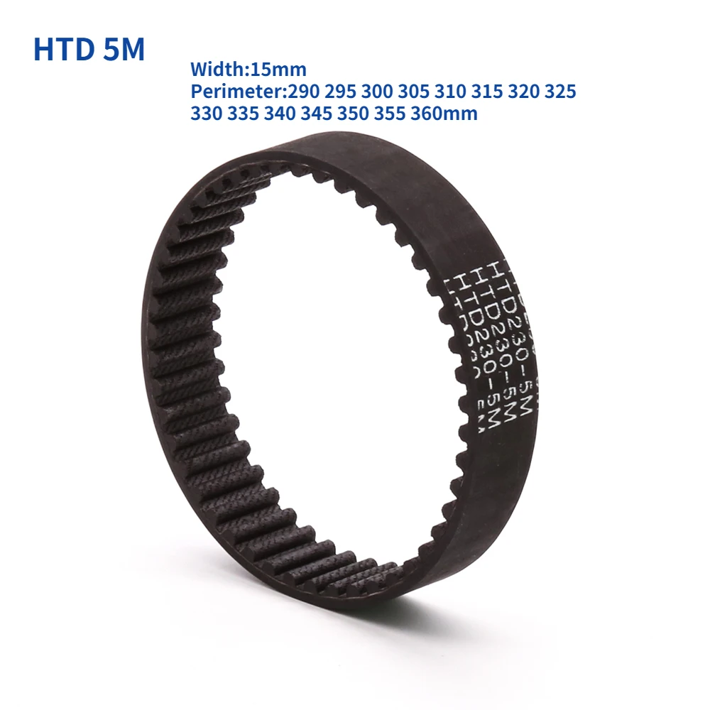 5m Timing Belt Pitch 5mm Width 15mm Closed Rubber Drive Belts Perimeter 290 295 300 305 310 315 320 325 330 335 -360mm