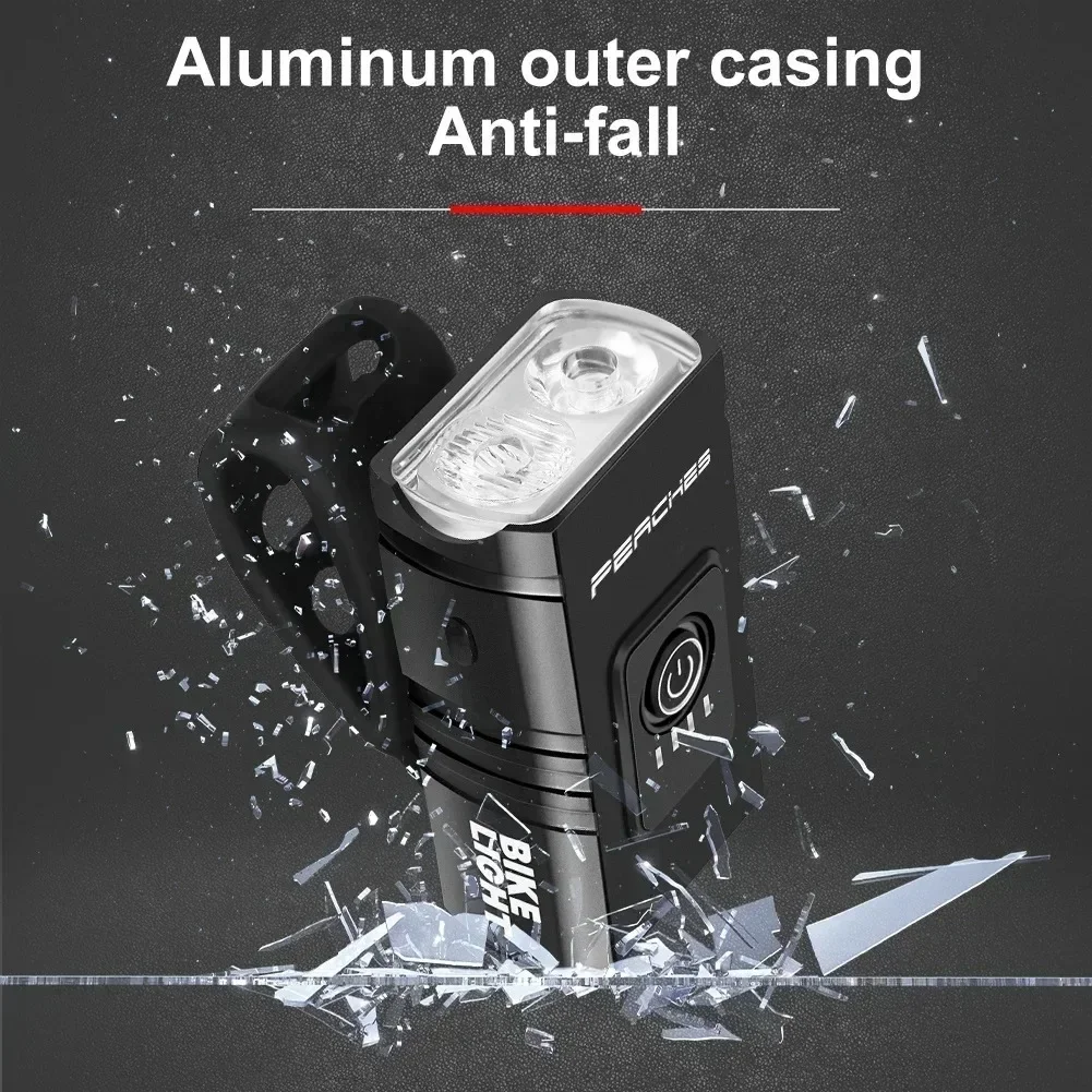 LED Front Bike Light with USB Rechargeable Aluminum Alloy Bicycle Light 2T6 Waterproof Flashlight Bicycle handlebar accessories