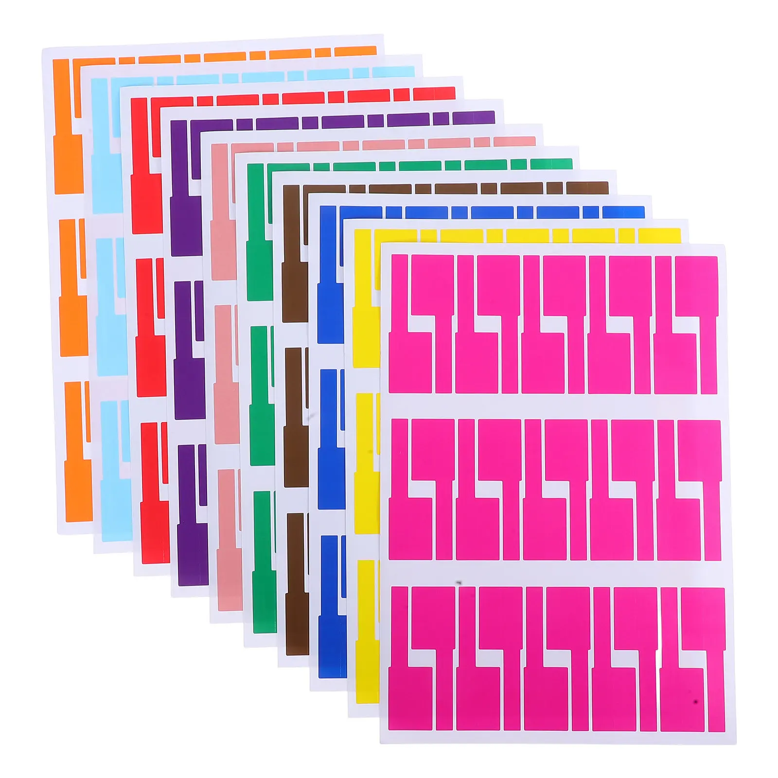 10Sheets Tear-Resistant Cable Labels Multi-Color Printable Writeable Network Cord Identification Tags for Electronics