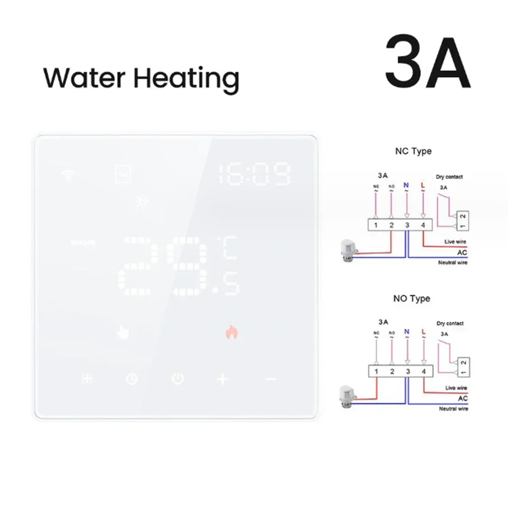 High Quality Smart Thermostat APP Control Manual/Automatic Mode Touch Keys 86*86*40mm Accurate LCD Touch Screen