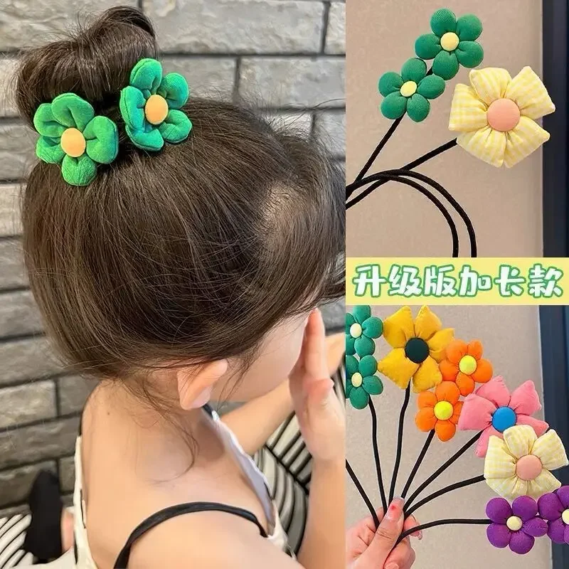 Children Flower Hair Bun Maker Floral Donut Updo Hair Stick DIY Plate Hair Bendable Hairband Hair Accessories Gift