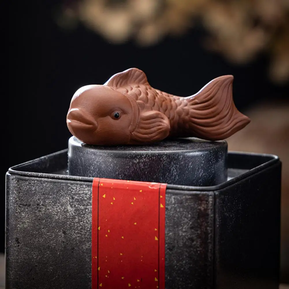 Purple Sand Tea Pet Vivid Tea Pet Zen Tea Set Decoration Wealth-raising Purple Clay Carp Pet Fish Transformation for Table