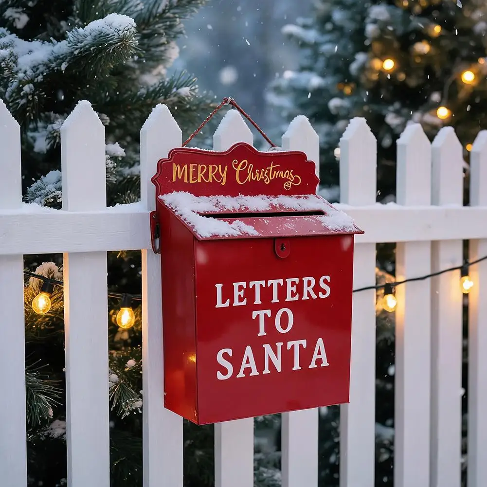For Home Decor Xmas Decor Santa Mailbox For Christmas Red Fun Way To Send Letters Christmas Mailbox For Home Decor