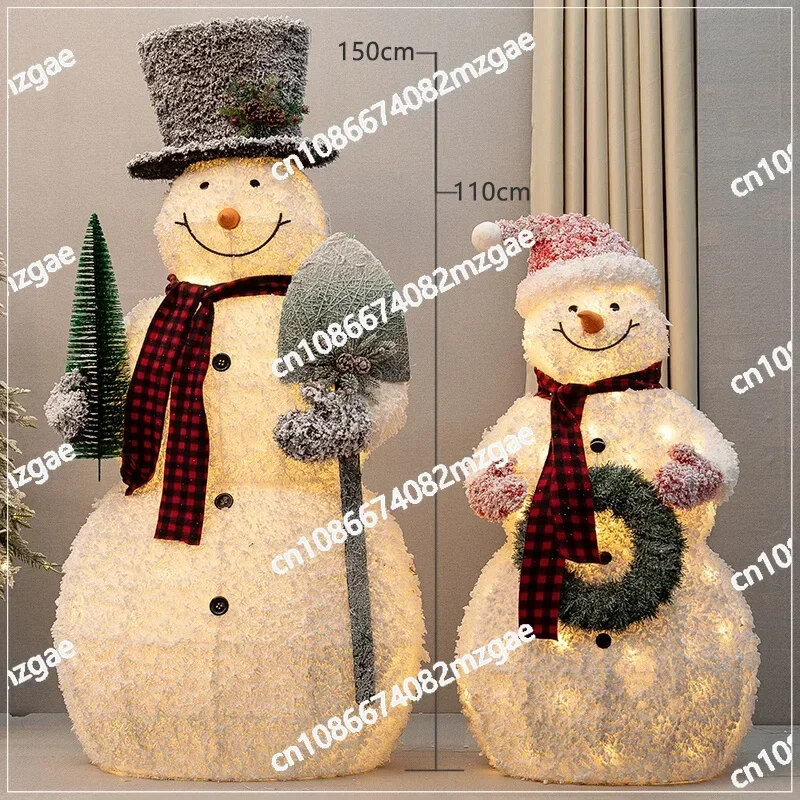 Decoration Snowman Luminous Christmas Deer  Scene Decoration Christmas Large Decorative