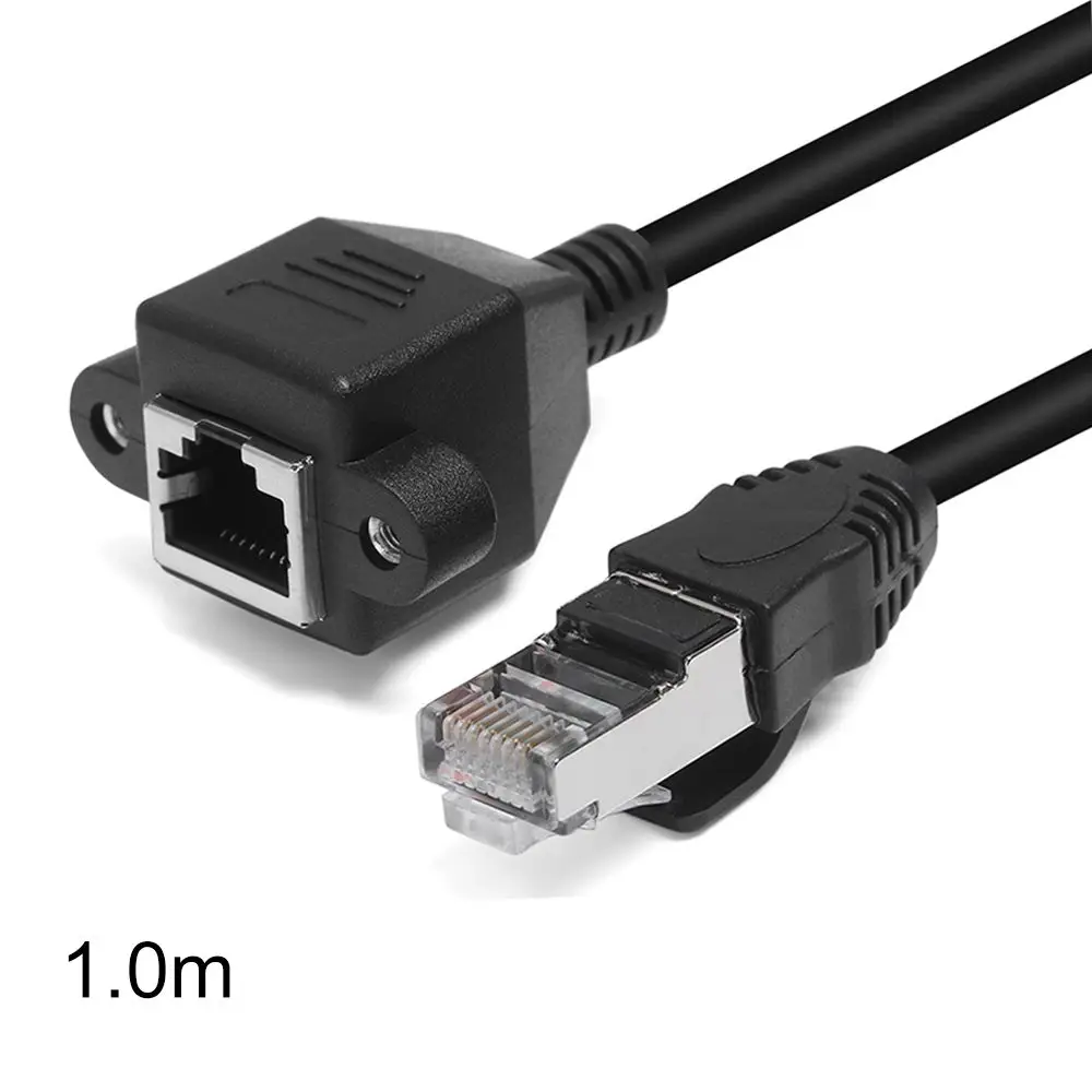 

Practical Screw Panel Mount Connector Adapter RJ45 Male To Female LAN Network Cord Ethernet Extension Cable For PC Laptop