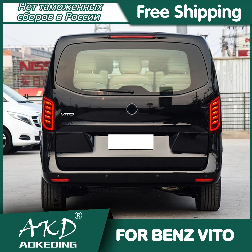 

Автомобильные задние фары для Benz VITO 2013-2022, светодиодные противотуманные фары, дневные ходовые огсветильник, тюнинг автомобильных аксессуаров V250 V260L, задсветильник s