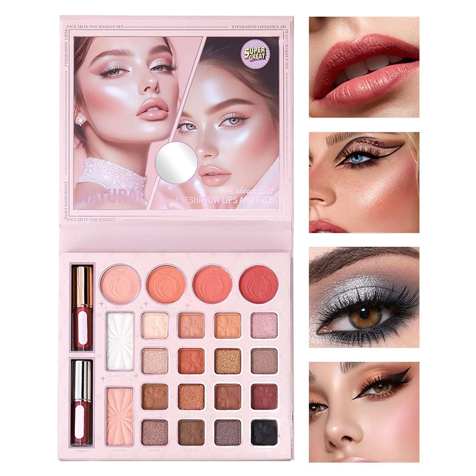 

Eyeshadow Palette 24-Color Matte Shimmer Pearlescent Beauty Makeup Palette for Women Girls Teen Halloween Everyday Party