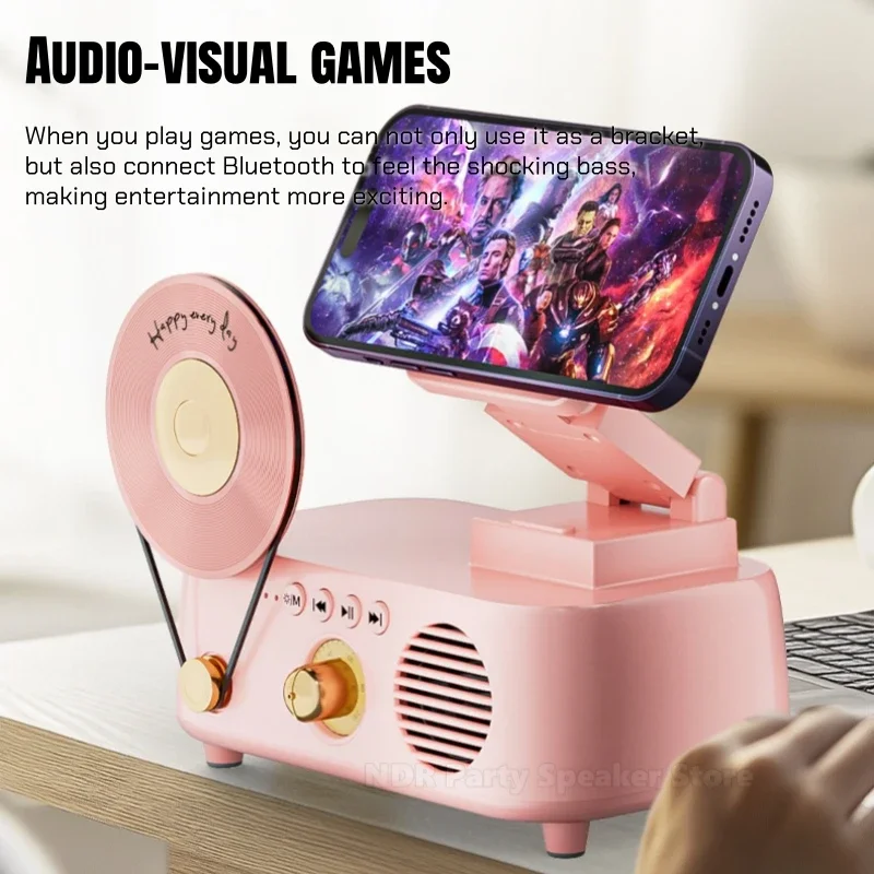 Inteligentne głośniki Bluetooth Lampka nocna RGB Subwoofer stacjonarny Składany uchwyt do telefonu komórkowego Bezprzewodowa ładowarka 15 W Gra Audio