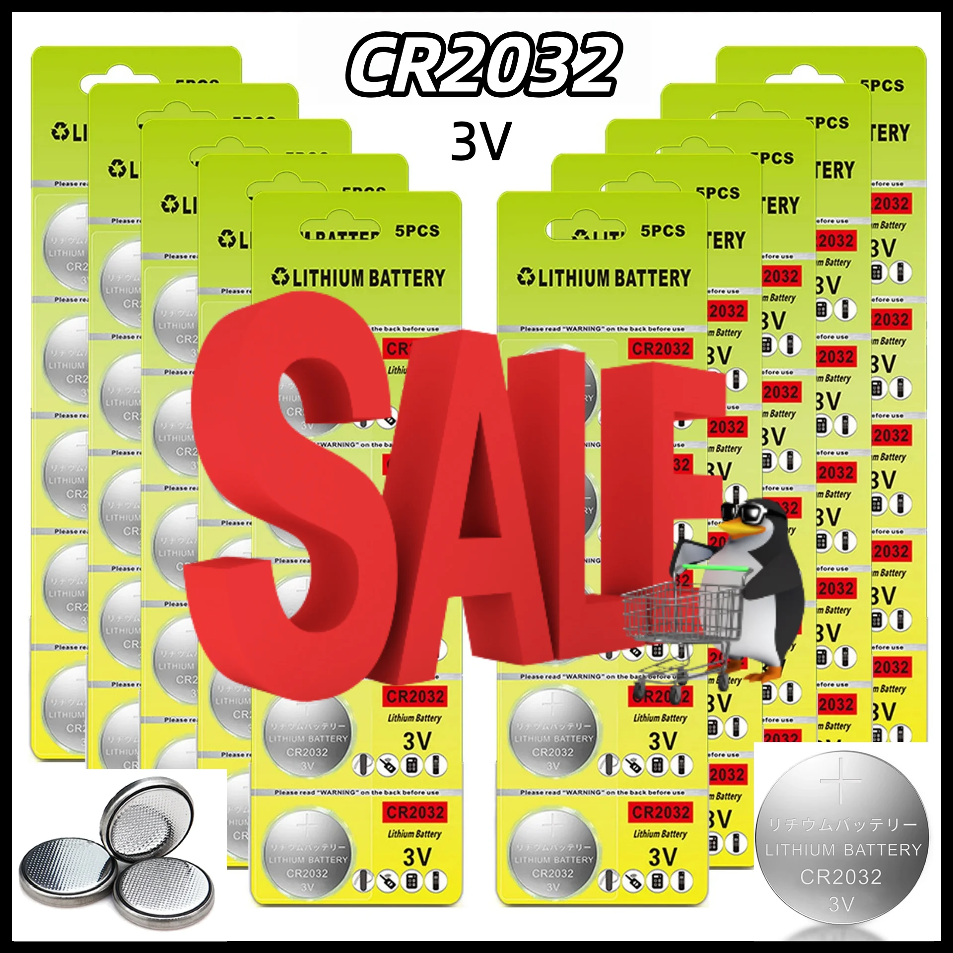 

5-100PK CR2032 Батареи CR 2032 DL2032 ECR2032 BR2032 3 В Батарея типа «таблетка» для часов, игрушек, часов CR2032, кнопочная батарея