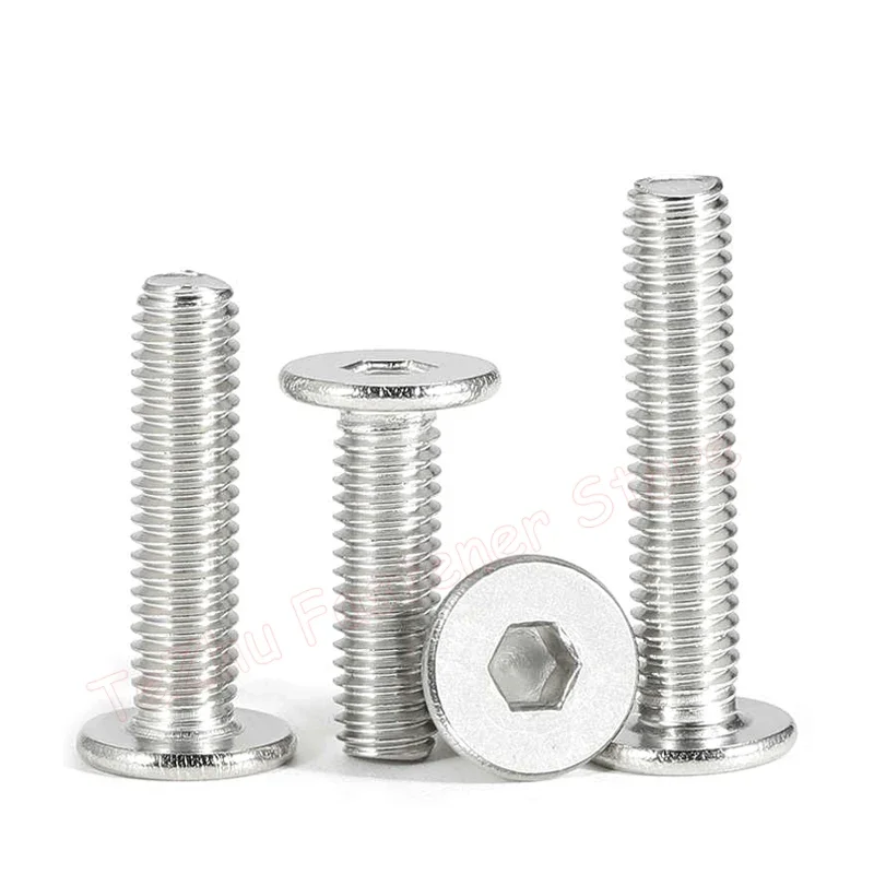 5-100pcs M2 M2.5 M3 M4 M5 M6 CM 304 A2 Stainless Steel Hex Hexagon Socket Ultra Thin Flat Wafer Head Allen Bolt Screw L=2-120mm