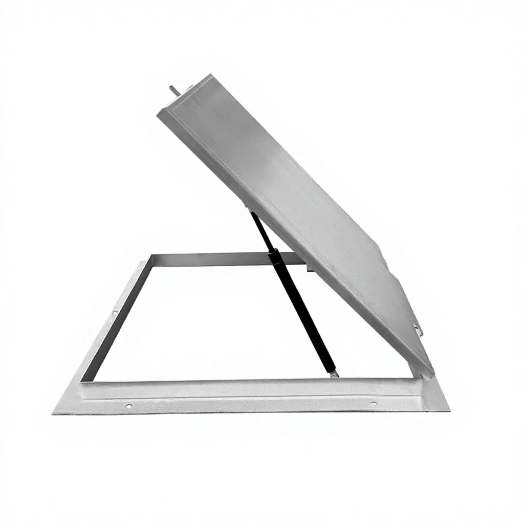 Lockable Hydraulic Stainless Steel Inspection Cover for Pedestrian Load Areas with Secure Access