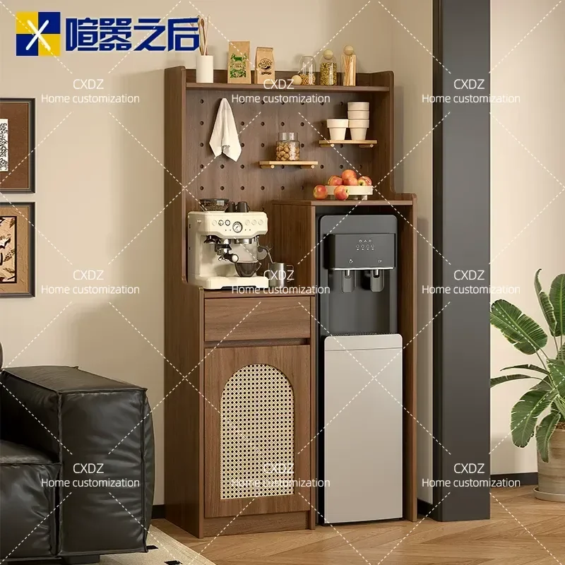 Medieval Style Floor to Ceiling Kitchen Dining Sideboard Storage Cabinet Wall Mounted Tea Bar Water Dispenser Rack 9G429