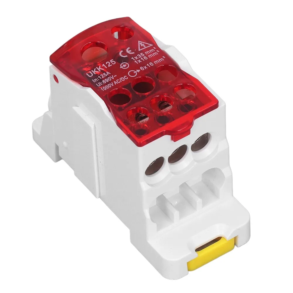 

Red Rail Distribution Box 690V 125A Fine Insulation Power Wire Connector PA66 Flame Retardant Junction Box