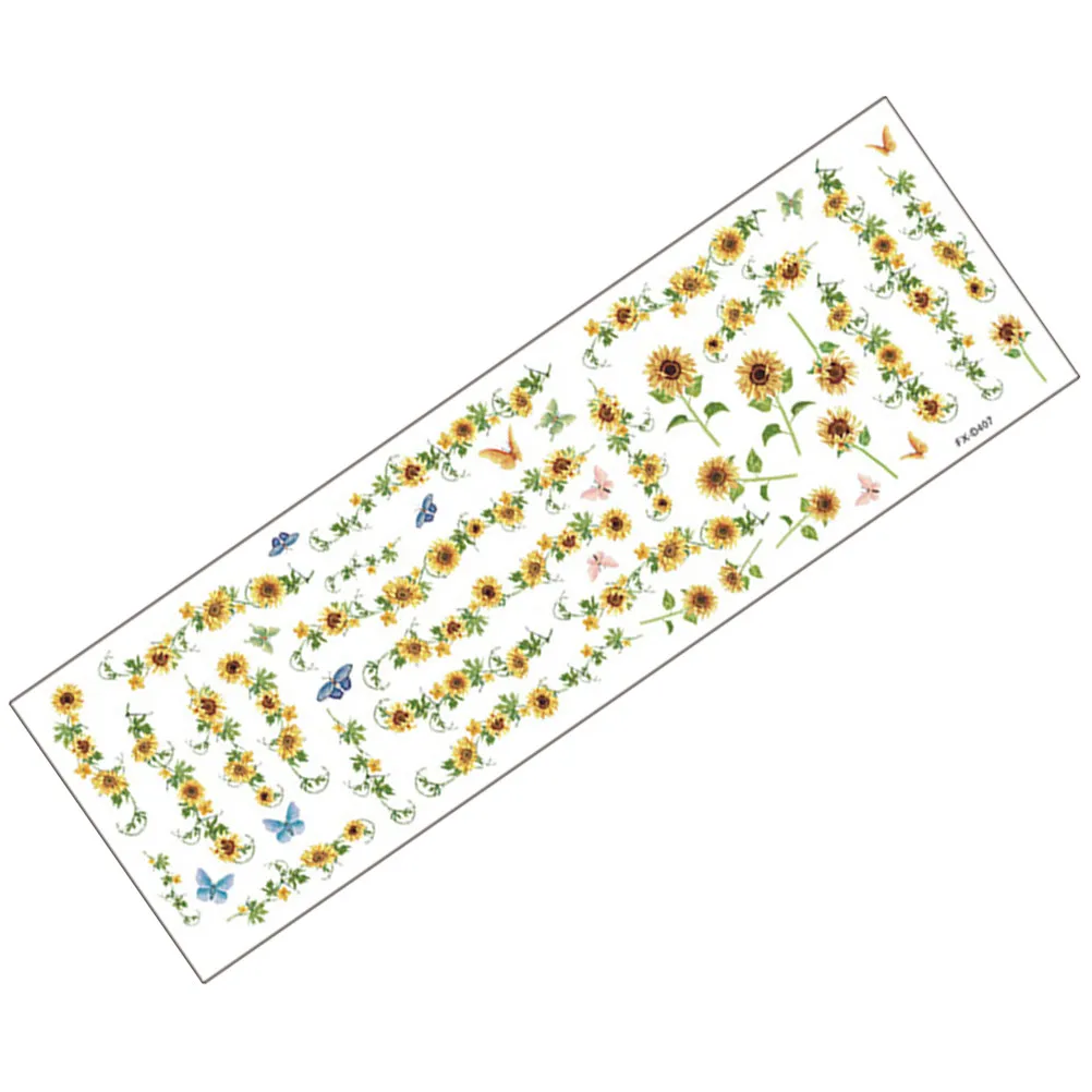 Floral Creative Wall Stickers Flower Cluster Decorations Removable Room Decals Yellow