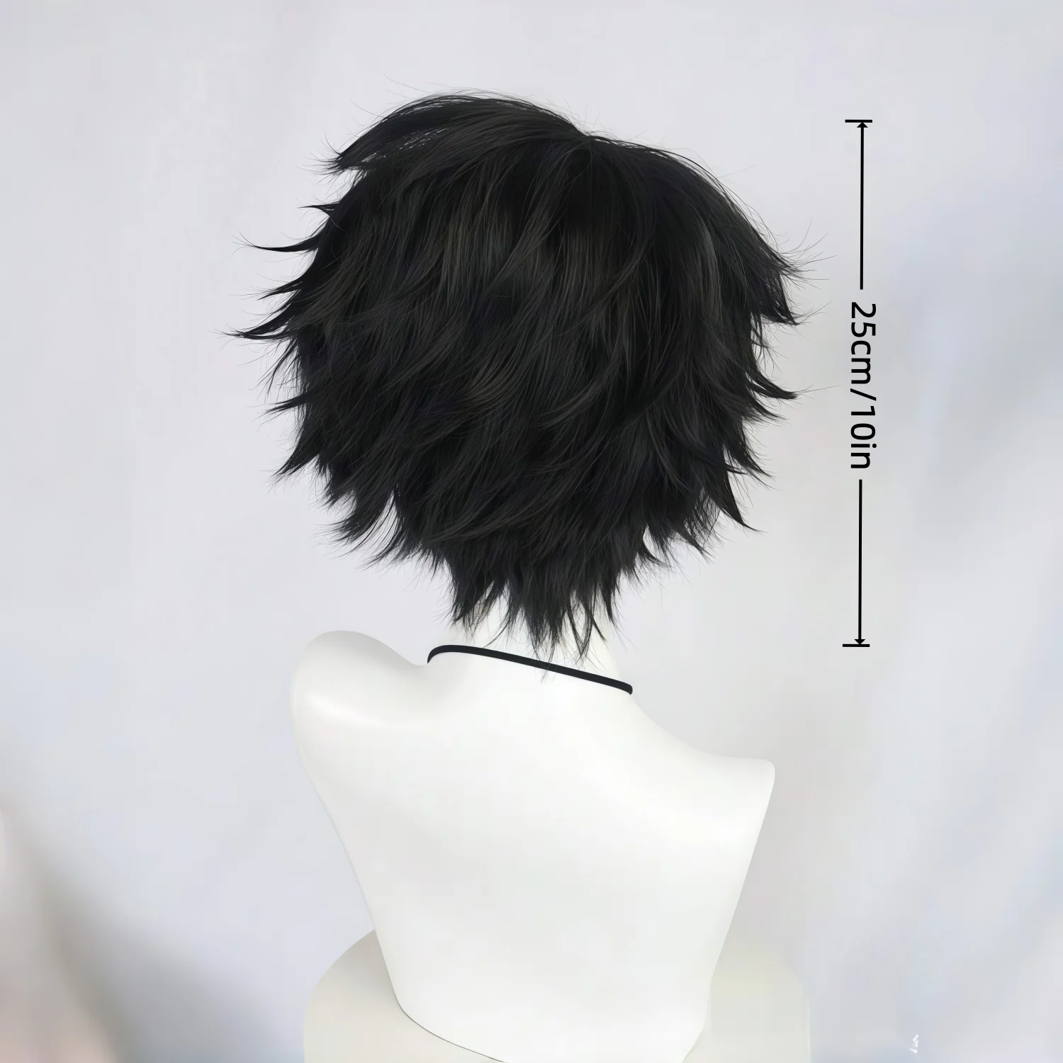 Synthetic Black Short Straight Hair Men's Role-Playing Wig for Men's Parties, Halloween Carnivals, Carnival, St. Patrick's Day