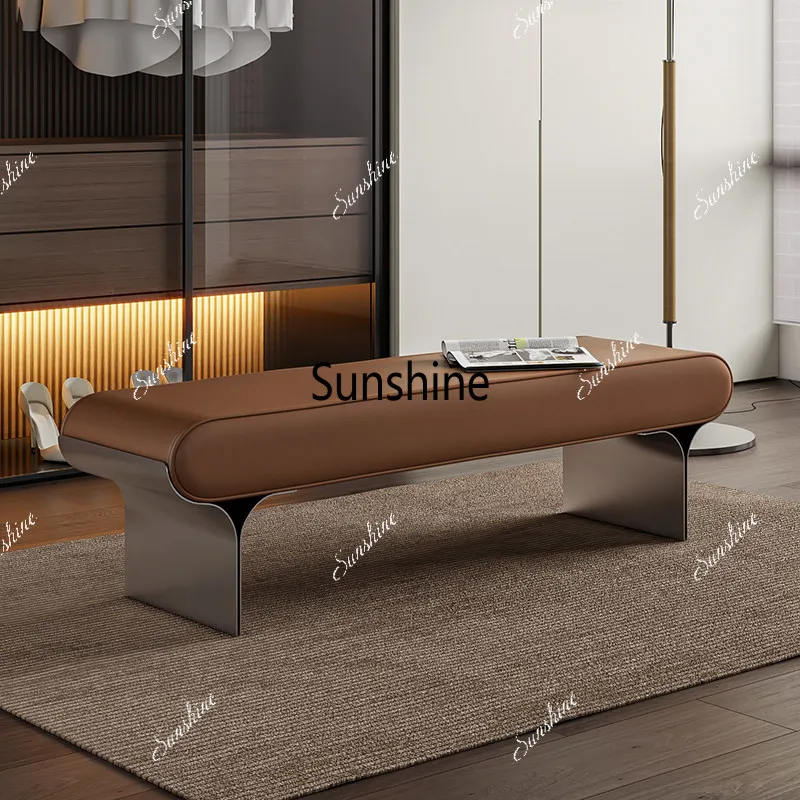 Italian minimalist wrought iron bedside stool bedroom household bedside bench shoe changing stool