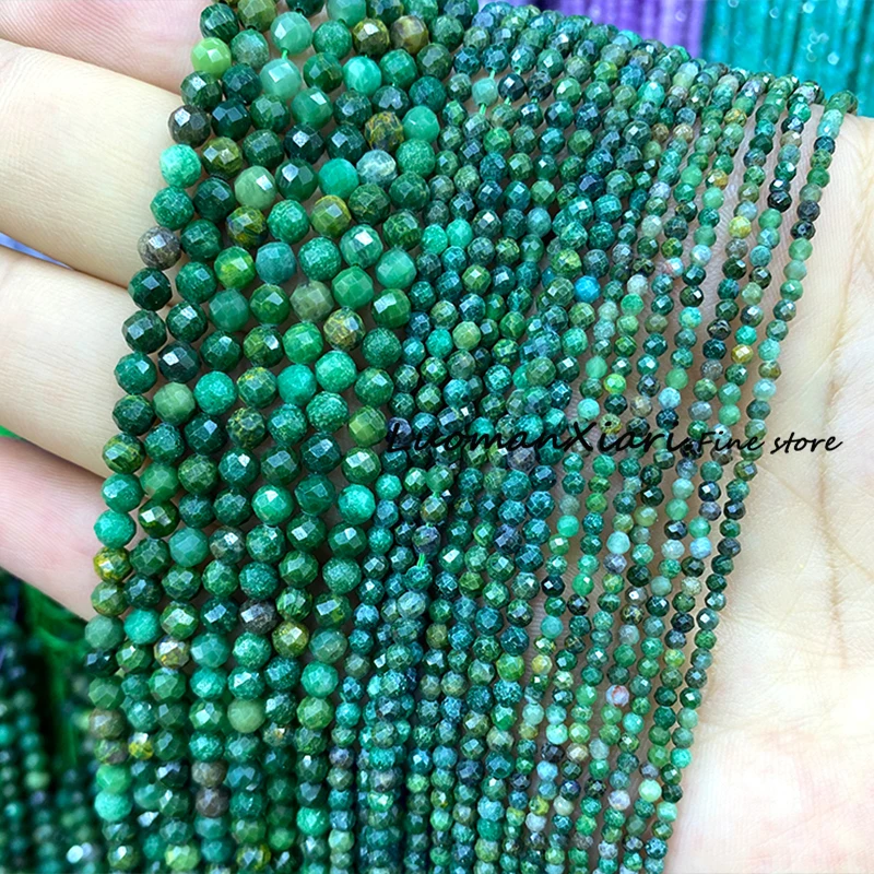 2 3 4MM Natural Stone African Green Jasper Loose Spacer Beads for Jewelry Making Diy Earrings Bracelets Charms Accessories