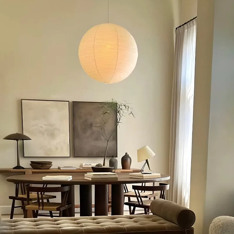 Japanese rice paper chandelier, modern simple bedroom chandelier, medieval homestay restaurant chandelier