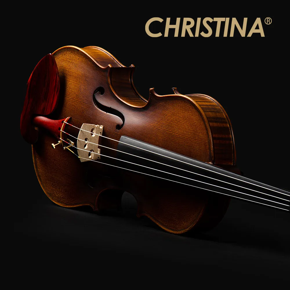 

CHRISTINA Professional Violin S100D-2 with Rosewood Fittings One-piece Flame Maple European Spruce Retro Style 4/4-1/4 Size