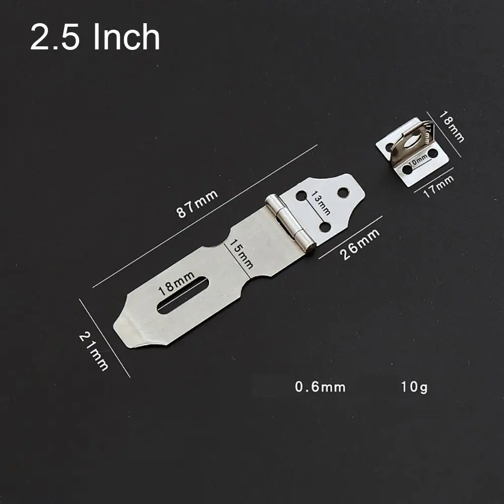 1Pcs New Padlock Clasp Door Lock Anti Theft Hasp Staple Window Staple Buckle Hardware Stainless Steel Shed Latch