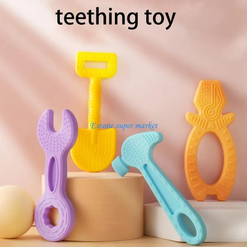 090B 발달 유아 치아 장난감 0-6-12개월 씹는 치아발육기 장난감 유아용 Gif