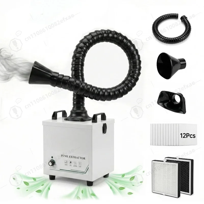 100W Fume Extractor Pure Air Purifier 3 Stage Filters Solder Iron Harmful Smoke Absorber for Welding Repair