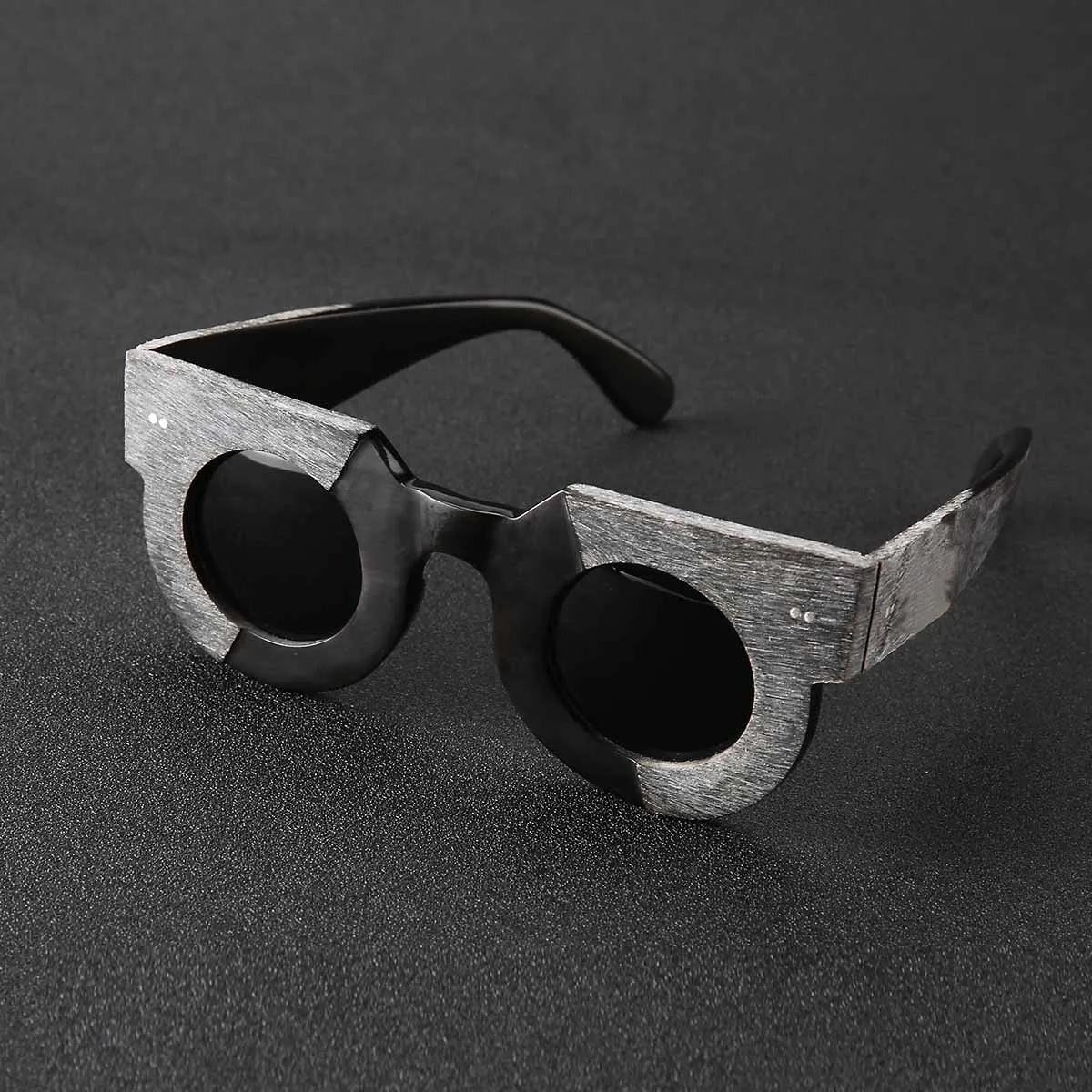 Japanese style retro brand round frame sunglasses natural horn rough matte personality Man glasses frames