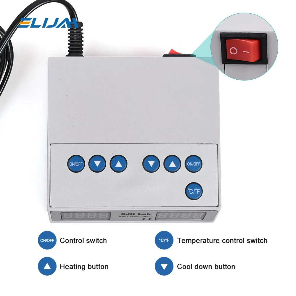 

SYJH Dental 6Pcs Carving Wax Knife Tips Double Carving Pen Electric Wax Waxer Carver Kits Dental Lab Digital Display Electric